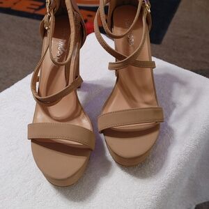 TOP Moda Women's Beige Strappy Heels